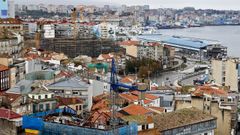 Vista general de Vigo, con varias obras en marcha