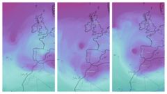 Mapa de la temperatura del aire a 5.500 metros de altura