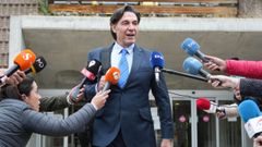 El actor Luis Lorenzo tras declarar en el Juzgado de Instrucci�n n�mero 9 de Arganda del Rey junto a su pareja Arancha Su�rez, investigados por la muerte de la t�a de ella