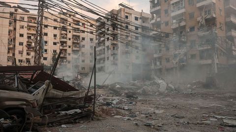 Edificios daos en Beirut por un ataque areo israel en el mes de marzo