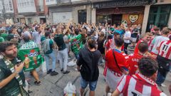 Previa en Ferrol antes del partido entre el Racing y el Sporting del pasado curso.