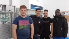 De izquierda a derecha: Axel Garc�a, Gabriel Herrera, Sergio Seoane y Bouba Ndong