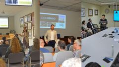 Im�genes de la campa�a�electoral a rector de la UVigo con fotograf�as de un acto de los tres candidatos<br />�<br />�<br />�<br />