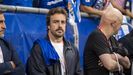 El piloto asturiano, Fernando Alonso, en el Carlos Tartiere