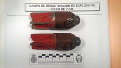 Imagen de archivo de dos granadas localizadas en la provincia de Pontevedra