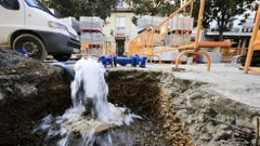 Detalle del tramo de la conducci�n del agua en el que se produjo la aver�a