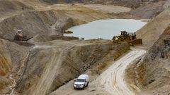 Trabajos en la mina afectada, en el Monte Neme.
