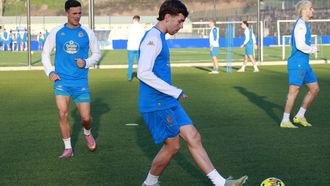 Herrera, Barcia y Ximo, en un entrenamiento del Deportivo