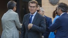 El presidente del PP, Alberto N��ez Feijoo, este viernes, en Valencia