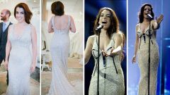 En las dos primeras im�genes el nuevo vestido, y en las otras dos, el dise�ado por Anmargo.