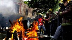 Batalla campal en Barcelona