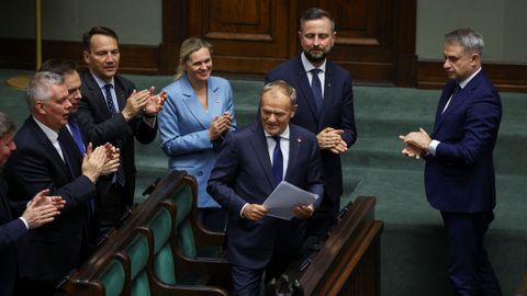 Donald Tusk, en la sesión de este miércoles en el Parlamento.