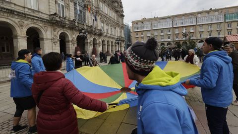 La manifestacin convocada por trabajadores y usuarios de las escuelas deportivas municipales