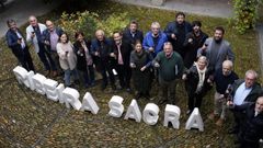 Participantes en la reunin en la sede del consejo regulador de Ribeira Sacra