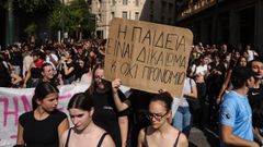 Una de las manifestaciones multitudinarias de estudiantes en Atenas