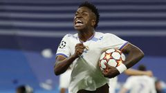 Vinicius Junior celebra el segundo gol del Real Madrid