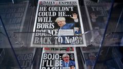 Portadas de la prensa inglesa con especulaciones sobre el posible regreso de Boris Johnson