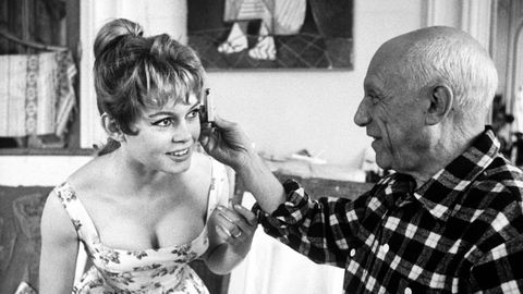 Con Picasso, en 1955