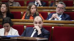 Albert Dalmau, en funciones de presidente, ayer en el parlamento catal�n.