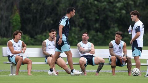 La selecci&oacute;n argentina durante un entrenamiento en Atlanta.