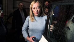 La l�der de Hermanos de Italia y futura primera ministra italiana, Giorgia Meloni, el pasado 29 de septiembre, saliendo de la C�mara Baja en Roma