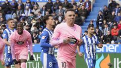 Iago Aspas, celebrando el gol del triunfo frente al Alav�s en la ida.