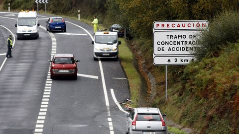 Un accidente de trfico en el tramo de la N-540 en Meixonfro, en una imagen de archivo