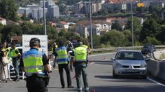 Control de velocidad instalado este martes en la N-525, a la altura de Rabo de Galo