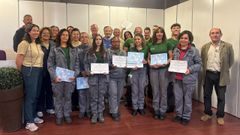 Alumnos que finalizaron el taller de empleo de O Barco de Valdeorras
