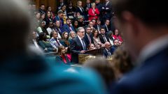 El primer ministro brit�nico, Keir Starmer, durante su comparecencia en la C�mara de los Comunes