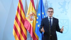 El ministro de la Presidencia, Relaciones con las Cortes y Justicia, Flix Bolaos, hace una declaracin sobre la respuesta del Tribunal Supremo al juez Peinado, en la Delegacin del Gobierno en Barcelona.