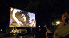 Proyecci�n cinematogr�fica en la Alameda de Santiago