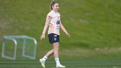 Olga Carmona, durante el entrenamiento de la selecci�n espa�ola de este lunes