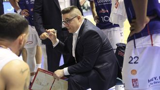 Epi, en un tiempo muerto de un partido de la pasada temporada
