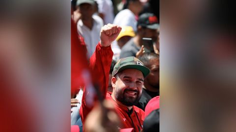 Nicol�s Maduro Guerra, durante un acto ayer en Caracas