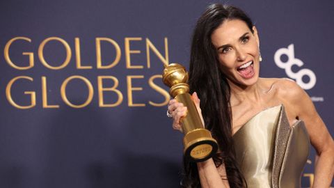 Demi Moore durante los Globos de Oro