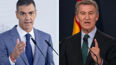 Pedro S�nchez (i) y N��ez Feijoo (d), l�deres del PSOE y el PP, respectivamente