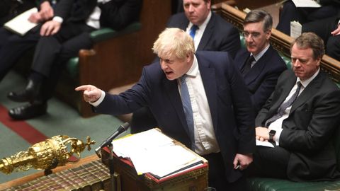 Boris Johnson, durante la sesi�n de control en la C�mara de los Comunes
