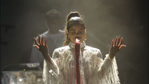 Rosalía, durante su actuación del pasado verano en Compostela