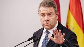 Emiliano Garca-Page, en rueda de prensa tras la reunin con Snchez en Moncloa, en una imagen de archivo