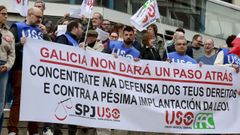 Protesta del personal de justicia en el edificio de Nuevos Juzgados de la calle Monforte