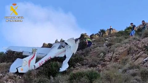 Avioneta accidentada en Cerro del Fraile, en Almera