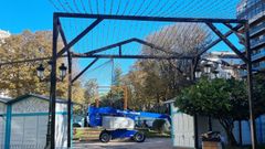 El montaje del mercadillo, este domingo
