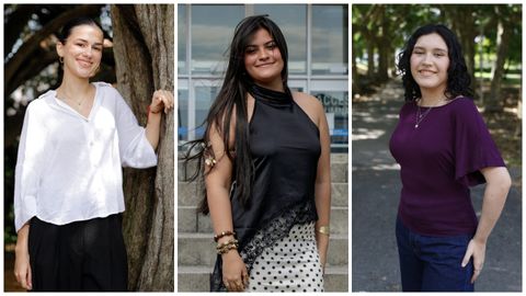 A la izquierda,�Olivia Tapia, que estudiar� Laboratorio Cl�nico; en el centro, Caroline Daboin, que�har� M�rketing e Publicidade; a la derecha, Victoria Rojas, que se formar�en Desenvolvemento de aplicaci�ns