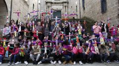 Los compadres corrieron por la Praza Maior