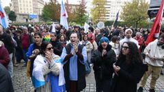 La protesta se vivi� en un ambiente festivo