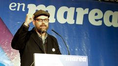 El regidor compostelano anoche tras conocer los resultados de En Marea