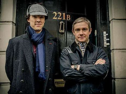 Cumberbatch y Freeman, como Holmes y Watson, respectivamente.