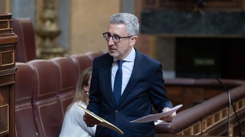 Arcadi Espa�a, ministro de Hacienda, en el Congreso.