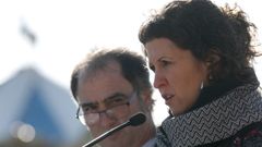 La exetarra, Sara Majarenas, interviene en un acto celebrado tras participar en una manifestaci�n convocada en San Sebasti�n por la red de apoyo a los presos de ETA Sare.